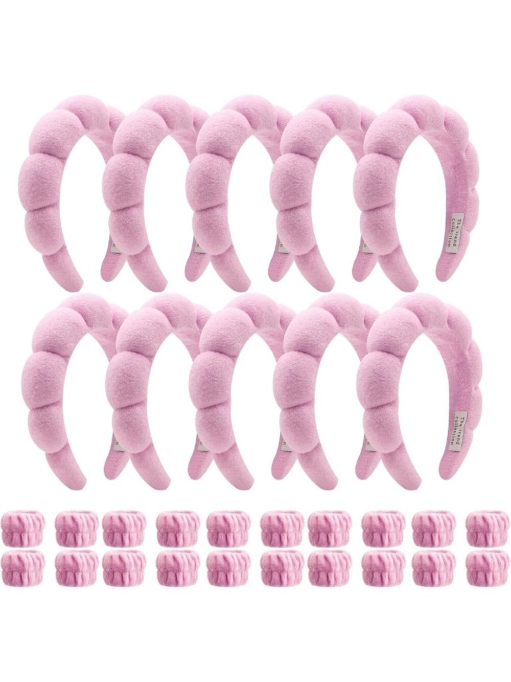 10 Pack Spa Headbands & Wristbands for Face Washing, Makeup & Skincare - Cute